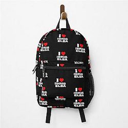 I Love Idris Elba White Fonts Backpack