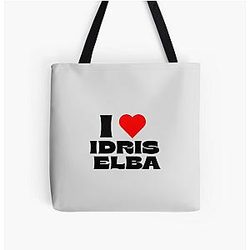 I Love Idris Elba Black Font Tote Bag