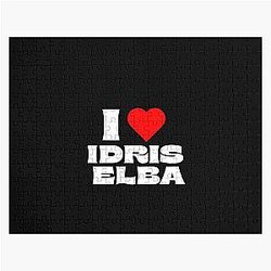 I Love Idris Elba - White Font Jigsaw Puzzle