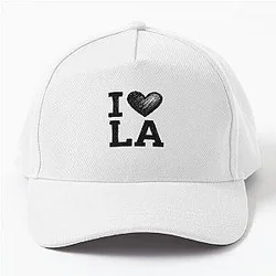 I love LA Sketch Style with Red Heart Baseball Cap