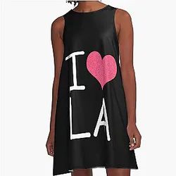 Wanderlust - I Love LA Graphic Design A-Line Dress