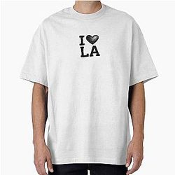 I love LA Sketch Style Red Heart Oversized T-Shirt