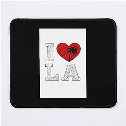 I Love LA Cracked Concrete Palm Design Mouse Pad