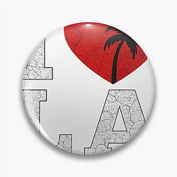 I Love LA - Cracked Concrete Palm Design Pin