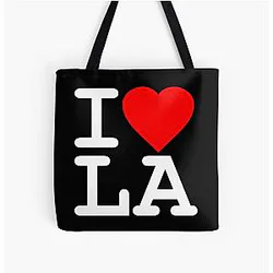 I Love LA Angeles Over Print Tote Bag