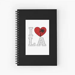I Love LA Cracked Concrete Palm Design Spiral Notebook