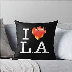I Love LA Throw Pillow