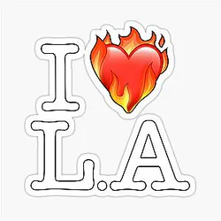 I Love LA Fire Sticker
