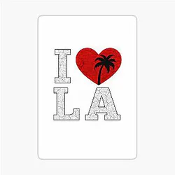 I Love LA - Cracked Concrete Palm Design Sticker