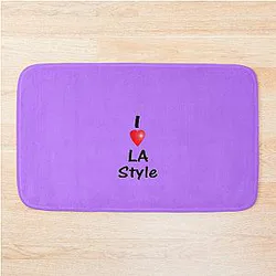 Dance I Love LA Style Salsa Purple Socks Bath Mat