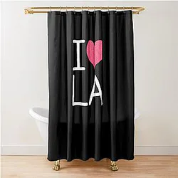 WANDERLUST I LOVE LA Graphic Design Shower Curtain
