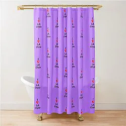Dance I Love LA Style Purple Socks Shower Curtain
