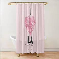 I Love LA Los Angeles City Minimalist Map Shower Curtain