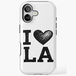 I love LA Sketch Style with Red Heart iPhone Case