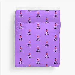 Dance I Love LA Style Salsa Purple Socks Duvet Cover