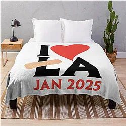 I Love LA Throw Blanket January 2025