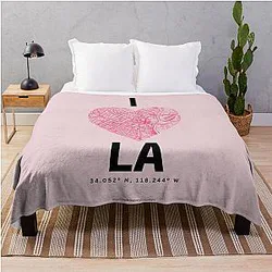 I Love LA Minimalist Map Throw Blanket