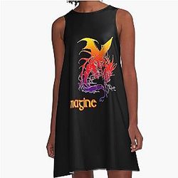 People Imagine Dragons Of The Birthday Vintage Style Art A-Line Dress
