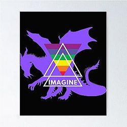 Rainbow Girls Imagine Dragons Enemy Believer Awesome Anime Poster