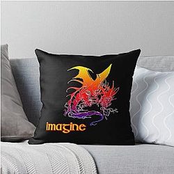 People Imagine Dragons of The Birthday Vintage Style Art Throw Pillow