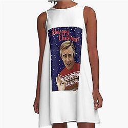 Alan Partridge Christmas Card A-Line Dress