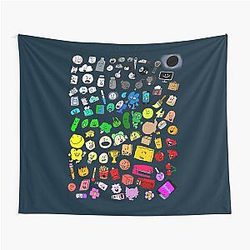 BFDI Inanimate Insanity All Characters Classic Tapestry