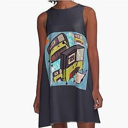 Tapey Inanimate Insanity A-Line Dress