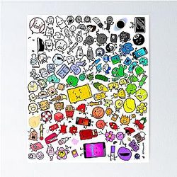BFDI Inanimate Insanity All Characters Poster