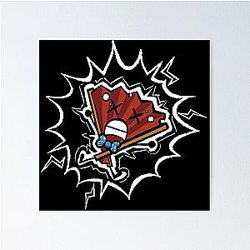 Fan Inanimate Insanity Struck By Lightning Black and White Version Poster