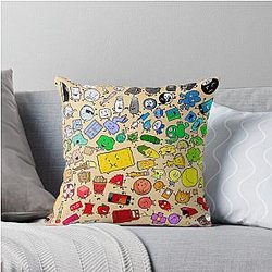 BFDI Inanimate Insanity All Characters Throw Pillow