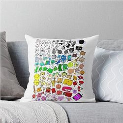 BFDI Inanimate Insanity All Characters Throw Pillow