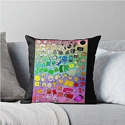 BFDI Inanimate Insanity All Characters Throw Pillow