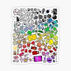 BFDI Inanimate Insanity All Characters Sticker