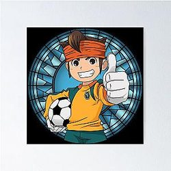 Endou Mamoru Mark Evans Stained Glass from the anime Inazuma Eleven Poster