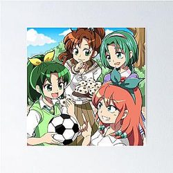 Bishoujo Senshi Sailor Moon Yes! Precure 5 Smile Precure! Inazuma Eleven GO Akimoto Komachi Seto Midori Kino Makoto Midorikawa Nao Soccer Ball Poster
