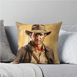 Indiana Jones Artwork Throw Pillow