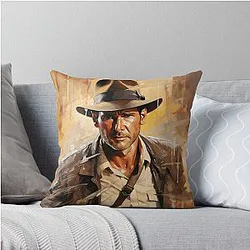 Indiana Jones Artwork Throw Pillow