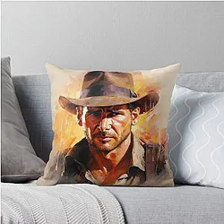 Indiana Jones Artwork Throw Pillow