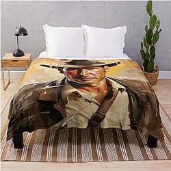 Indiana Jones Painted Throw Blanket