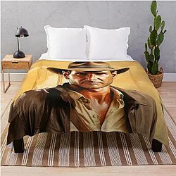 Indiana Jones Painted Throw Blanket