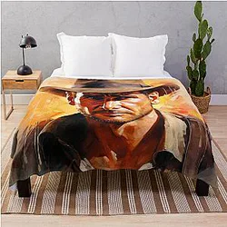 Indiana Jones Artwork Throw Blanket