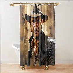 Indiana Jones Painted Art Shower Curtain