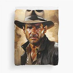 Indiana Jones Paint Art Duvet Cover