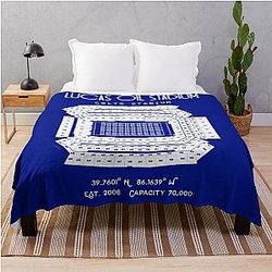 Indianapolis Colts Lucas Oil Stadium Poster Print Throw Blanket