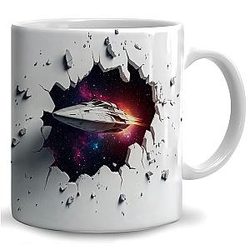 Interstellar Cruiser Coffee Mug Gifts for Women Men Birthday Christmas Gift Friend Mom Dad Wife Husband 3D Printed Ceramic Mug