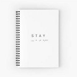 Love Transcends Time and Space STAY Christopher Nolan Morse Code Interstellar Spiral Notebook
