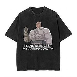 Stand Ready For My Arrival Worm DTNK1404 Washed Invincible T-Shirts
