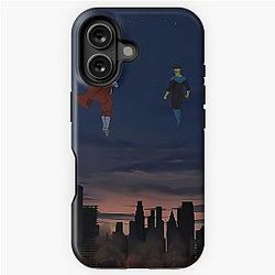 Invincible and Omni-Man looking over city iPhone Tough Case