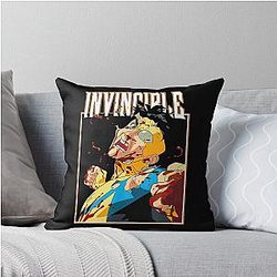 Invincible Battle Damaged Mark Throw Pillow