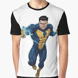 Invincible Power and Determination Illustration Series Style Graphic T-Shirt